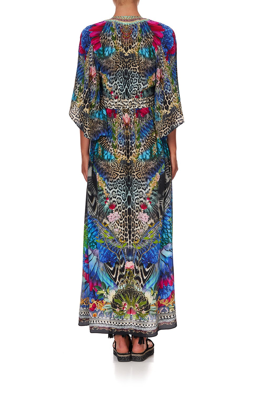 LONG DRESS WITH SMOCKED WAIST CAFE NAIROBI