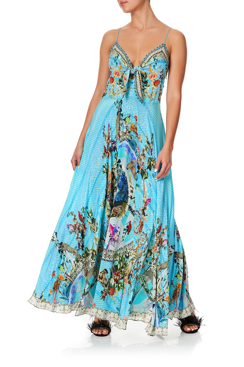 LONG DRESS WITH TIE FRONT GIRL FROM ST TROPEZ