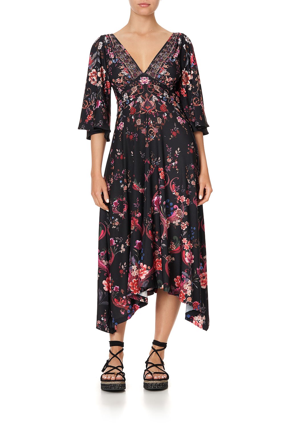 LONG HANDKERCHIEF JERSEY DRESS A GIRL LIKE YOU