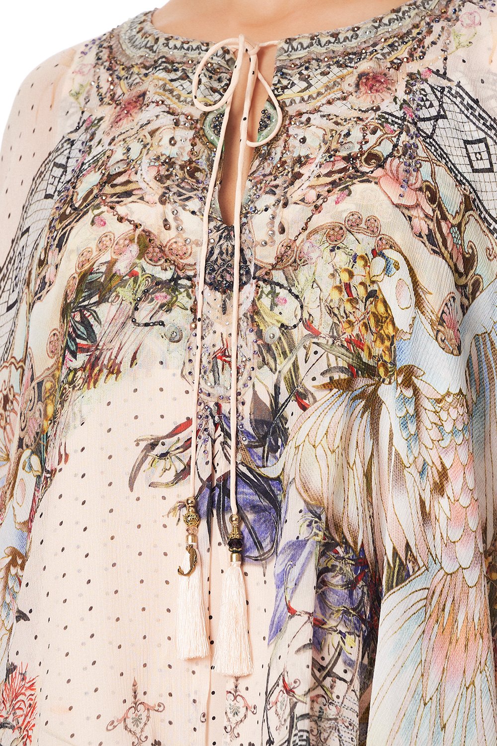 LONG SHEER OVERLAY DRESS KINDRED SKIES