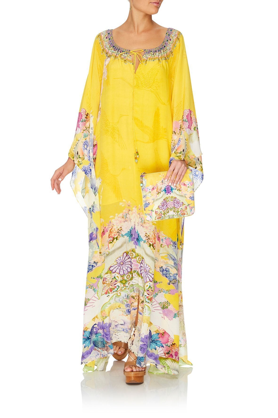 LONG SLEEVE DRESS WITH TIE FRONT MELLOW MUSE