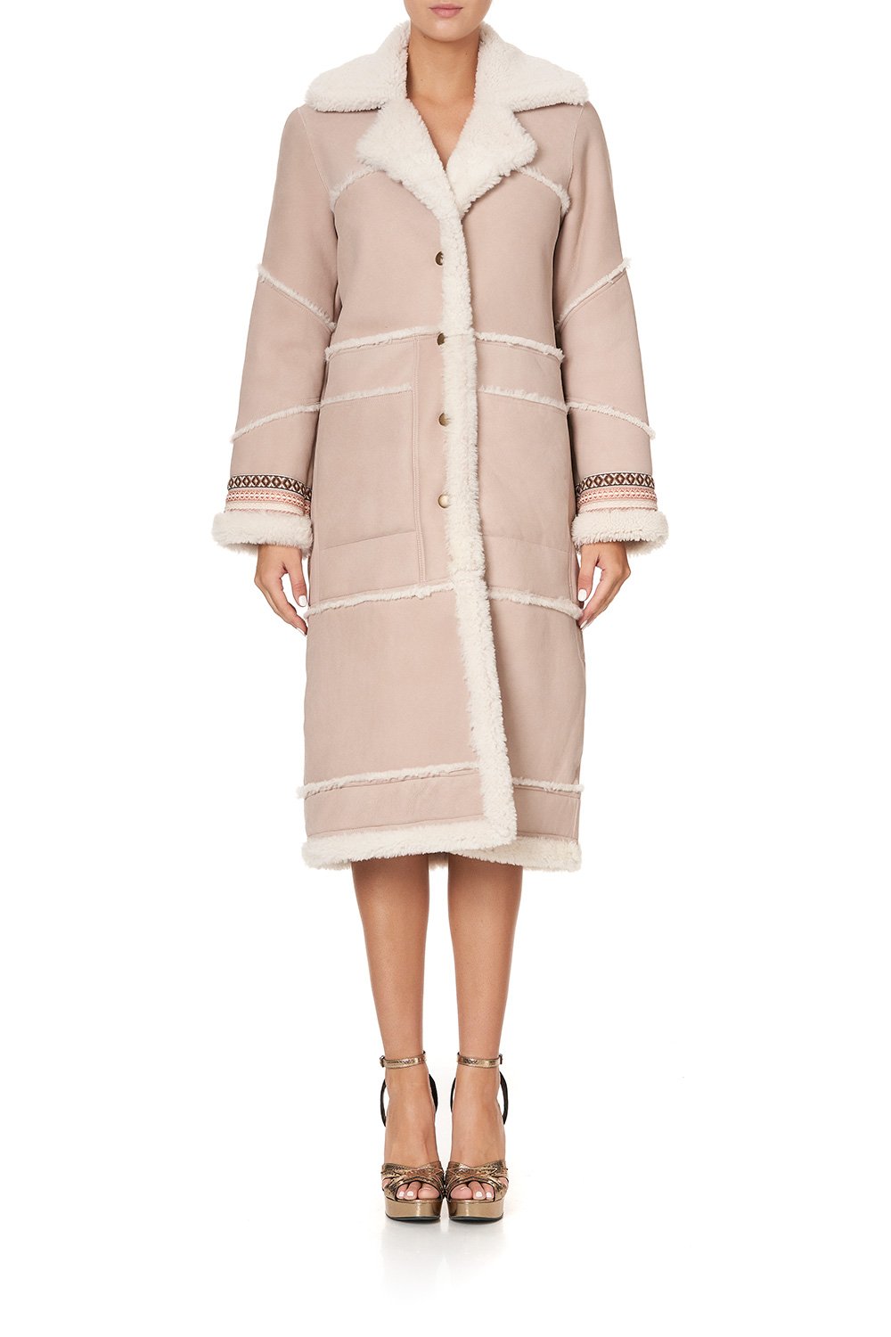 LONG SUEDE SHEARLING COAT ISTENANYA