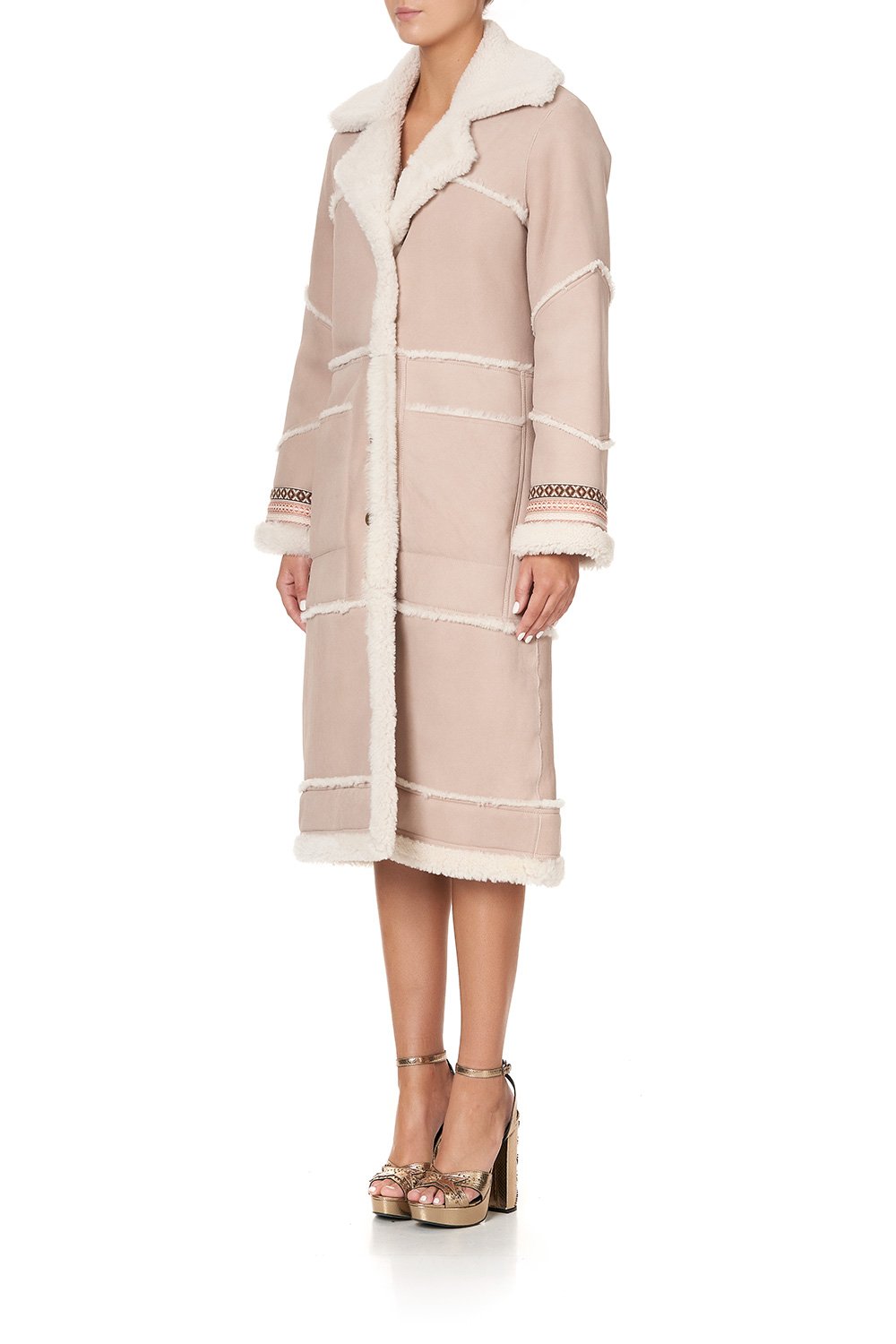 LONG SUEDE SHEARLING COAT ISTENANYA