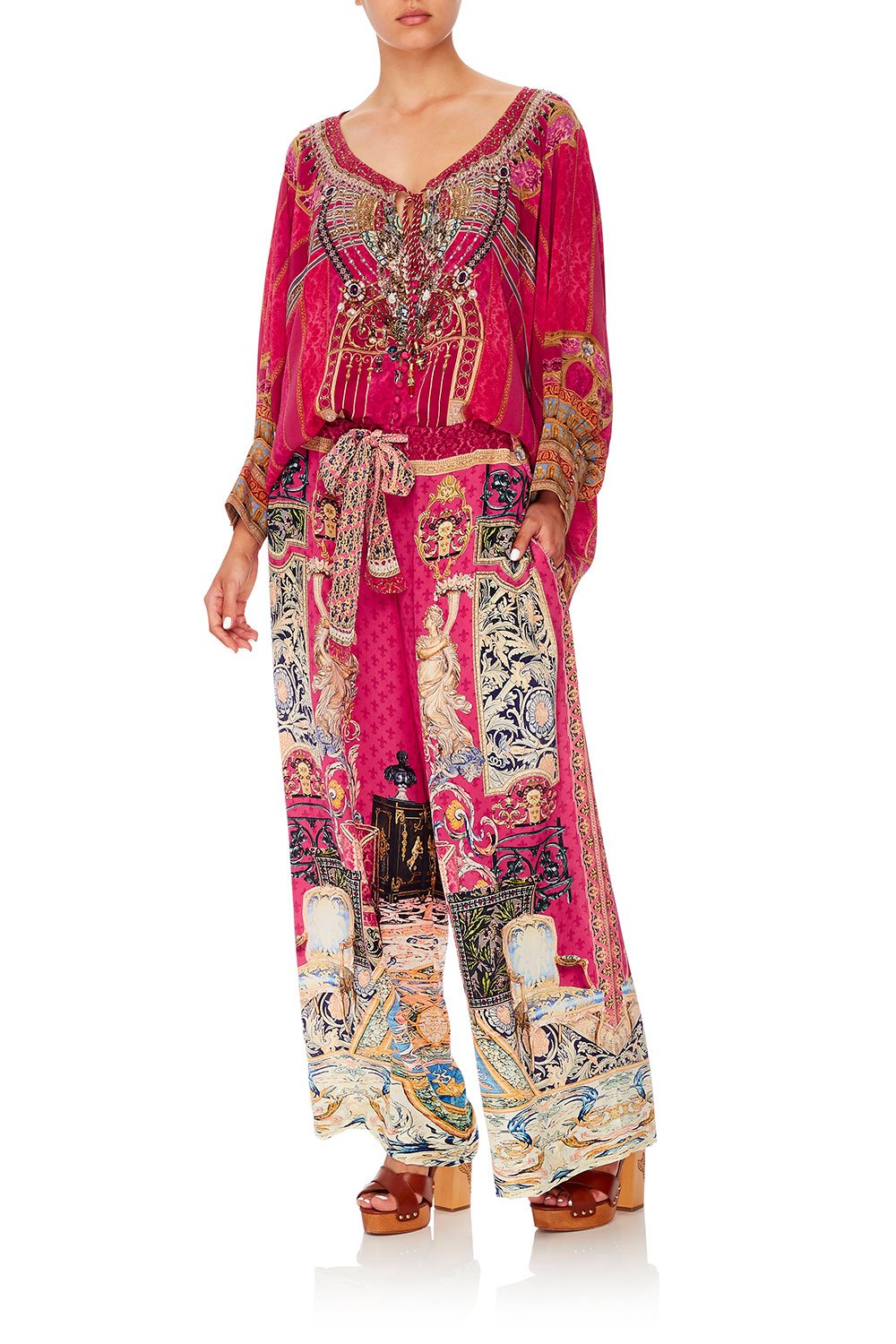 CAMILLA LOUNGE TROUSER WITH TIE WAIST LOUNGE HOUR