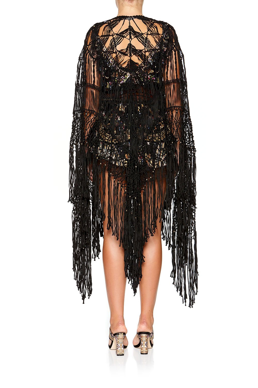 CAMILLA MACRAME THROW OVER PONCHO FRIEND IN FLORA