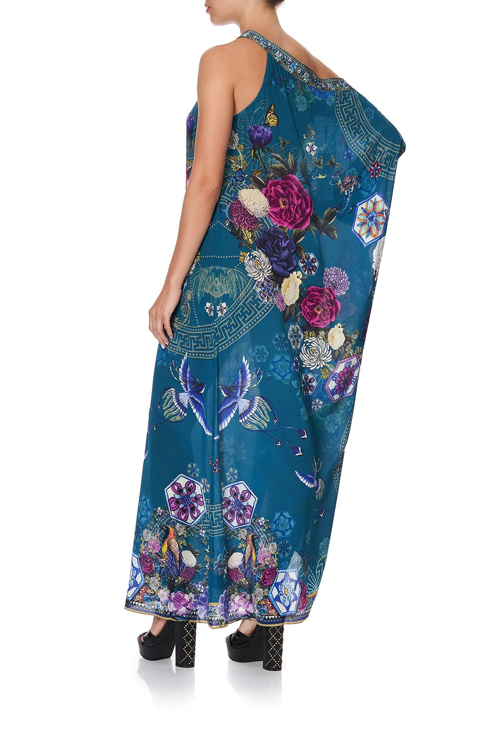 ONE SHOULDER KAFTAN WITH NECKBAND LUNAR GAZING