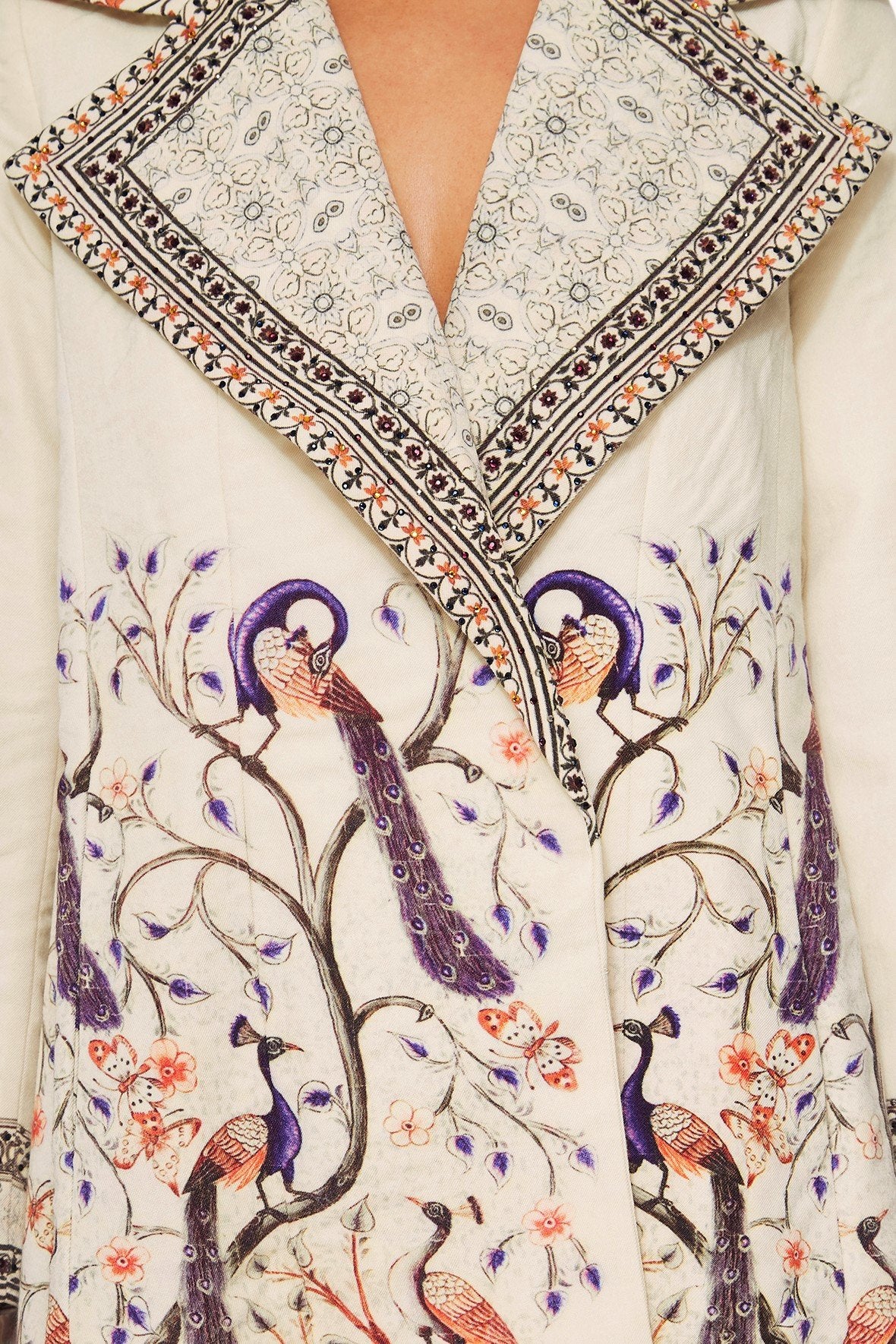 MAMA BAKSHI OPEN COAT W WIDE COLLAR