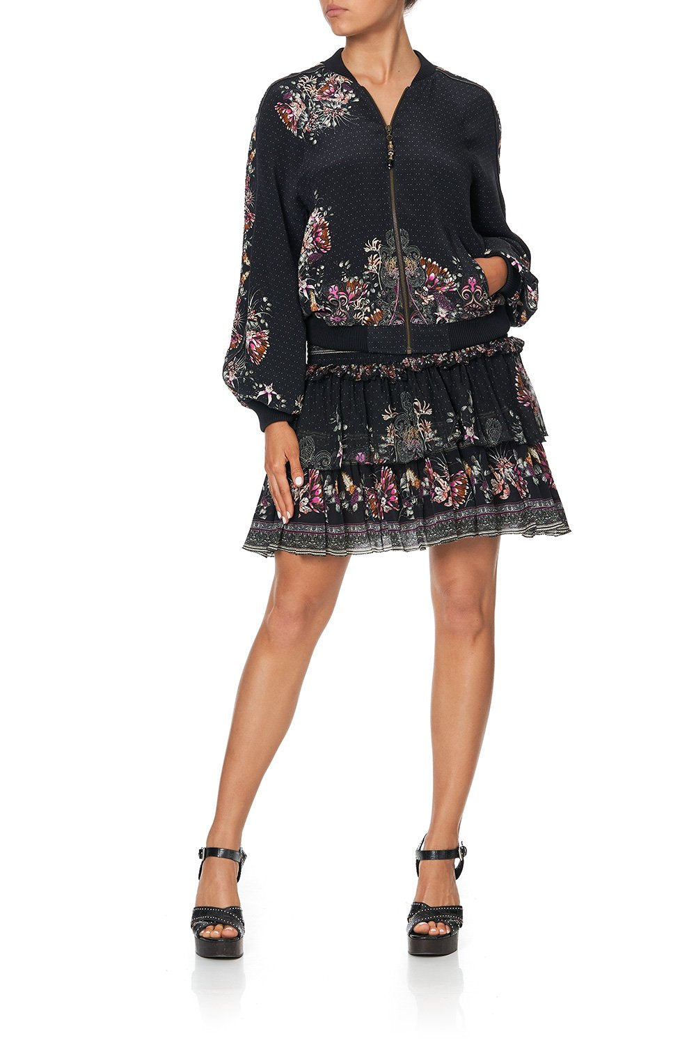 PANELLED SLEEVE BLOUSON BOMBER RESTLESS NIGHTS