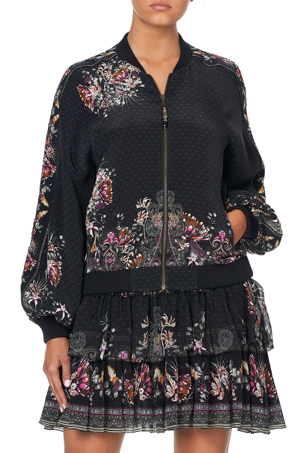 PANELLED SLEEVE BLOUSON BOMBER RESTLESS NIGHTS