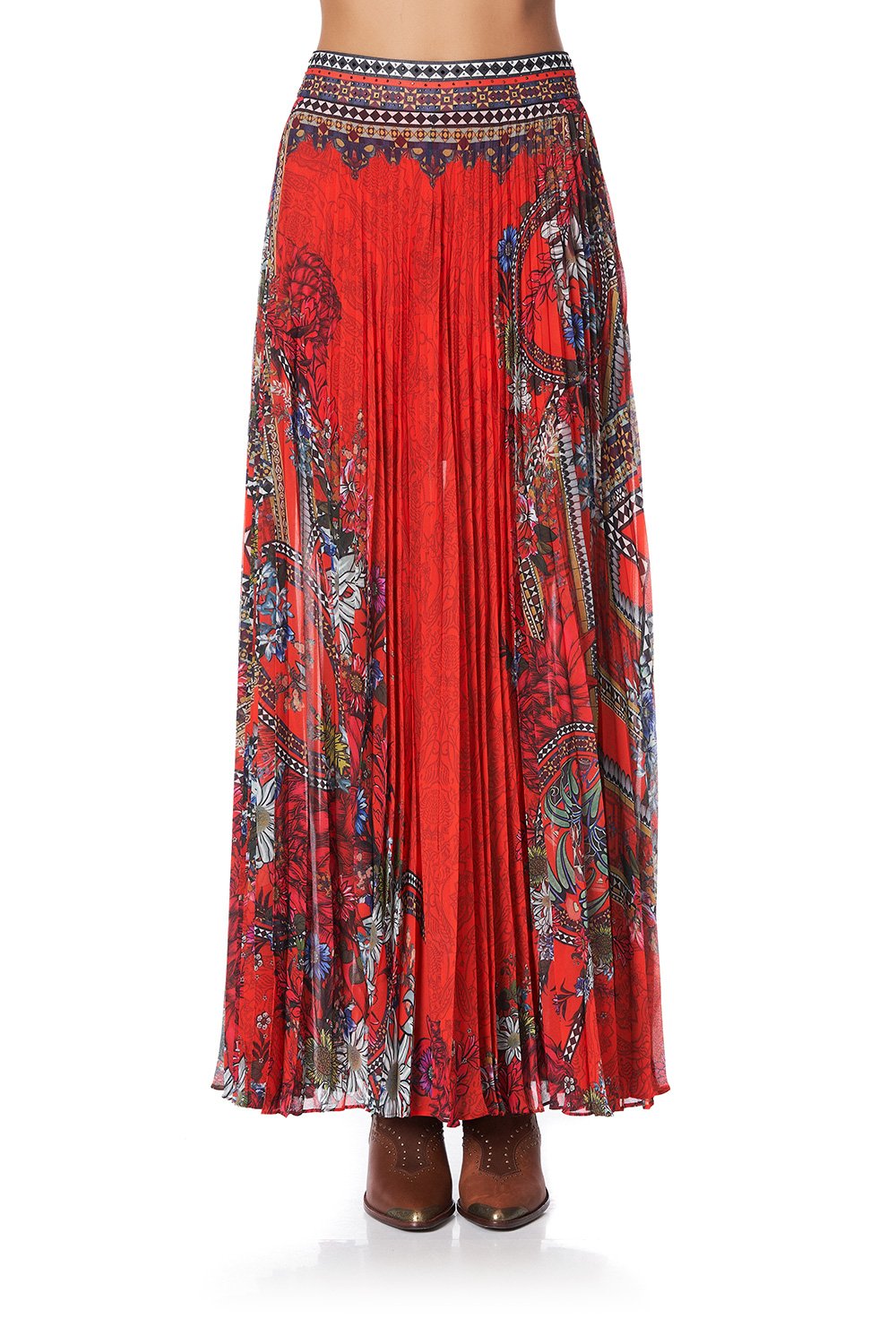 PLEATED FULL HEM SKIRT WONDERING WARATAH