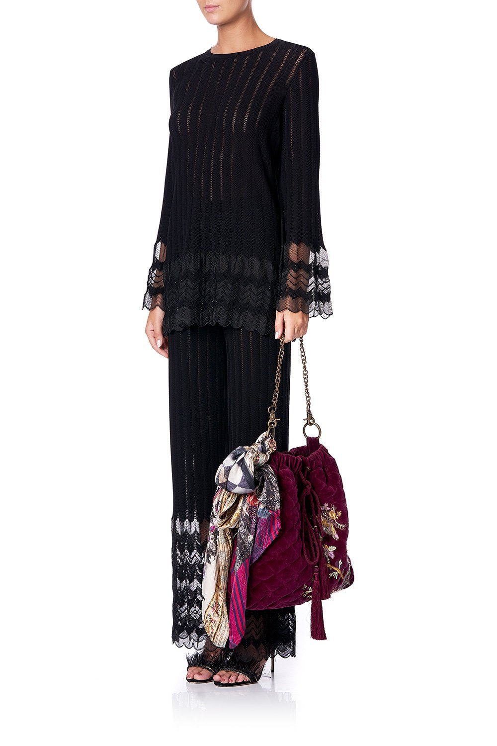 QUILTED DRAWSTRING BAG VIOLET CITY