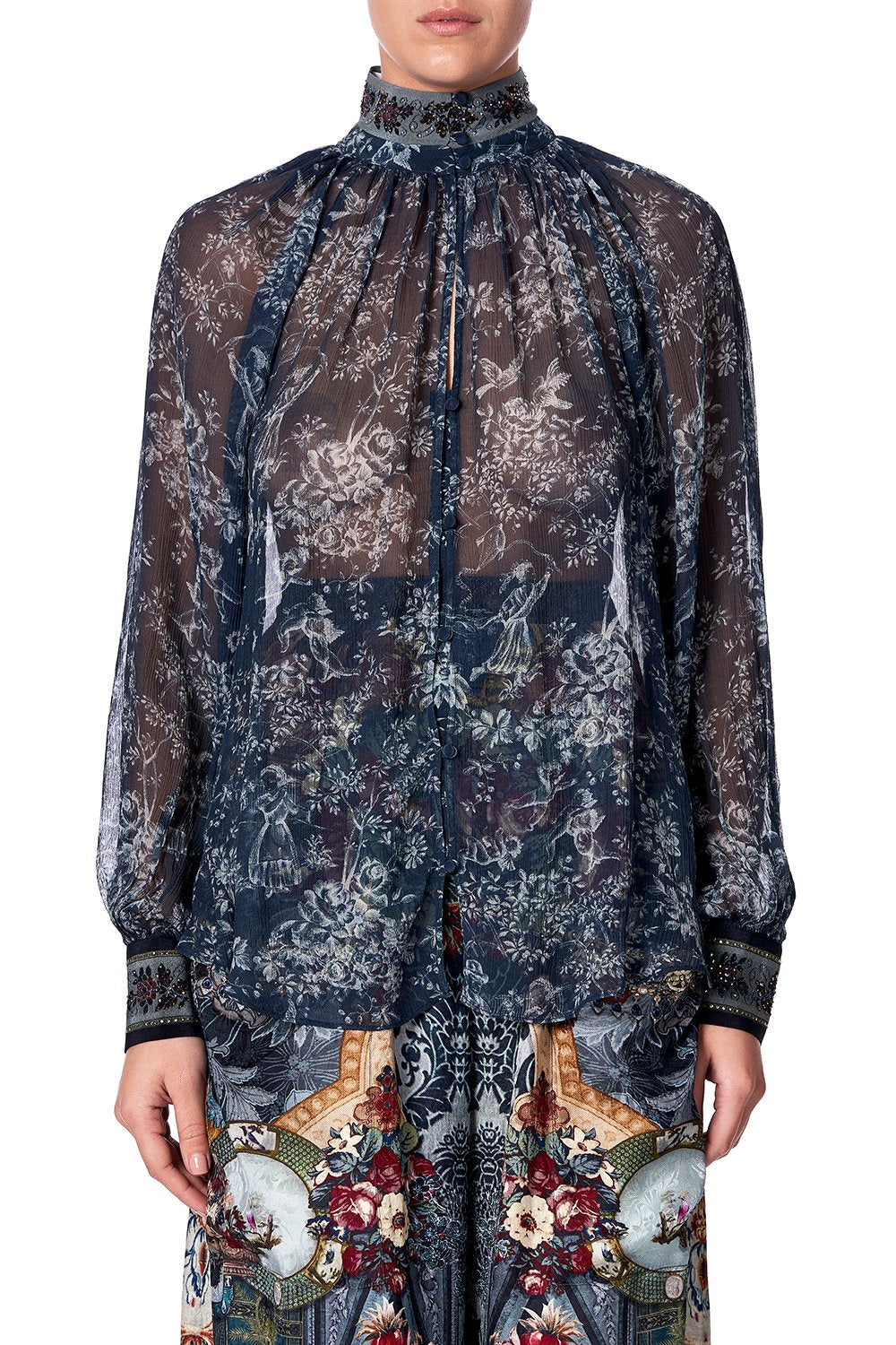 RAGLAN BUTTON UP SHIRT HOTEL BOHEME