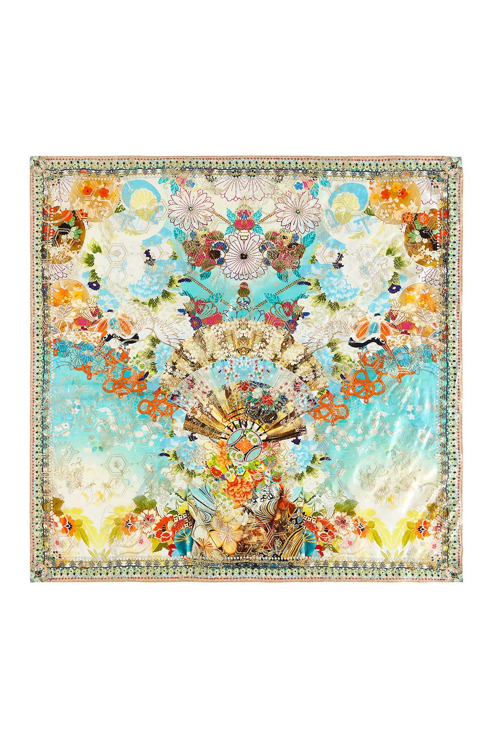 CAMILLA LARGE SQUARE SCARF RETRO'S RAINBOW