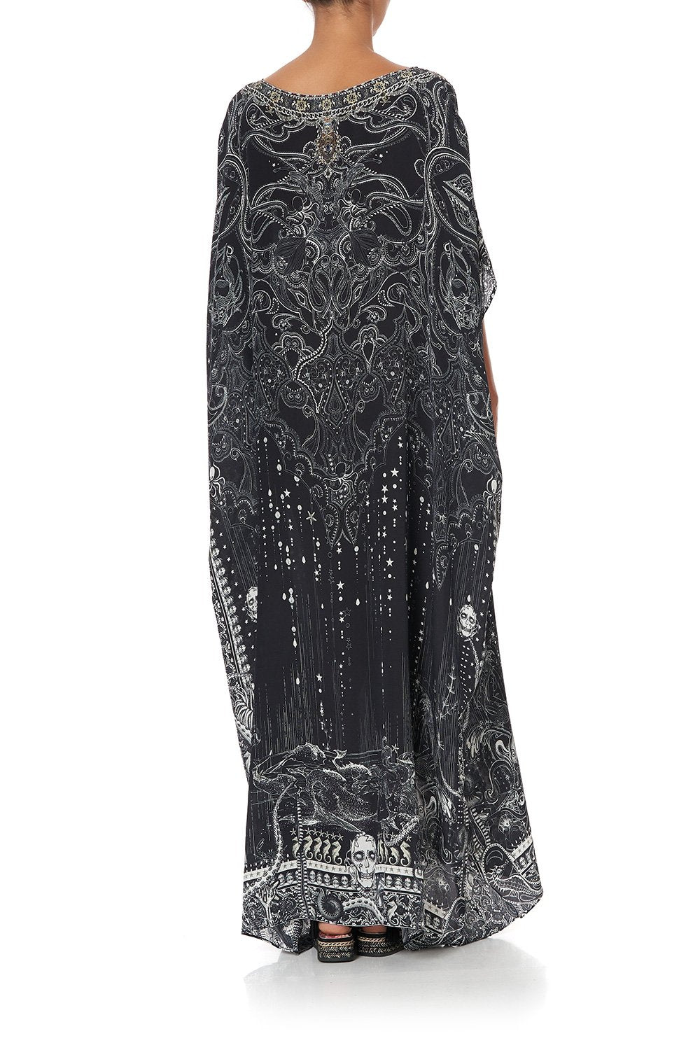 ROUND NECK KAFTAN MIDNIGHT PEARL