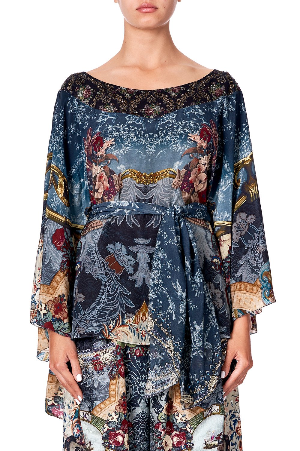 ROUND NECK TOP WITH BELT HOTEL BOHEME