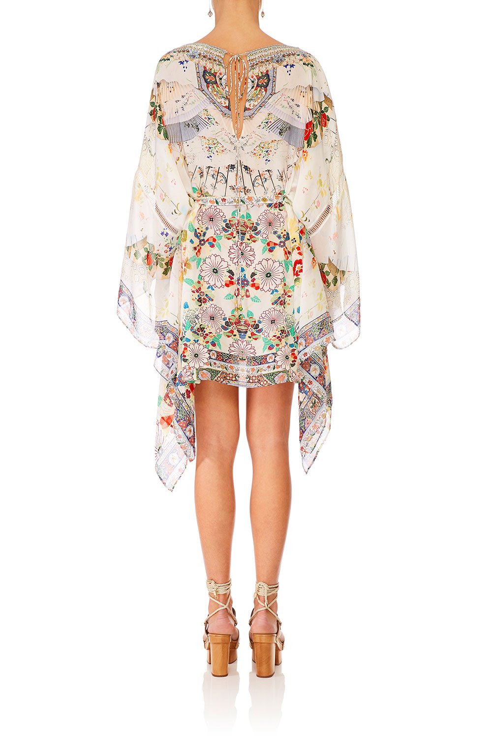 CAMILLA TIME AFTER TIME SHORT KAFTAN W SHEER SLEEVE