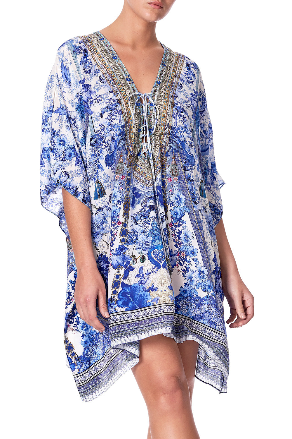 SHORT LACE UP KAFTAN PAINTED PROVINCIAL
