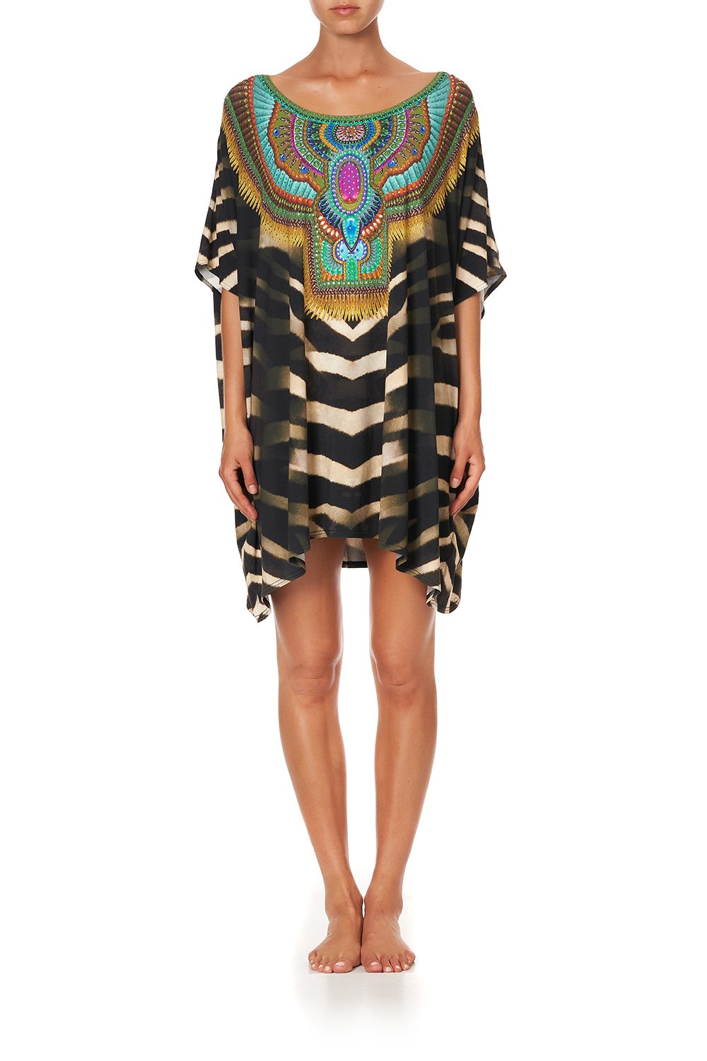 SHORT ROUND NECK LOUNGE KAFTAN BAKORA