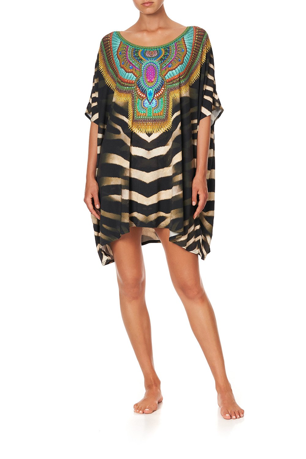 SHORT ROUND NECK LOUNGE KAFTAN BAKORA