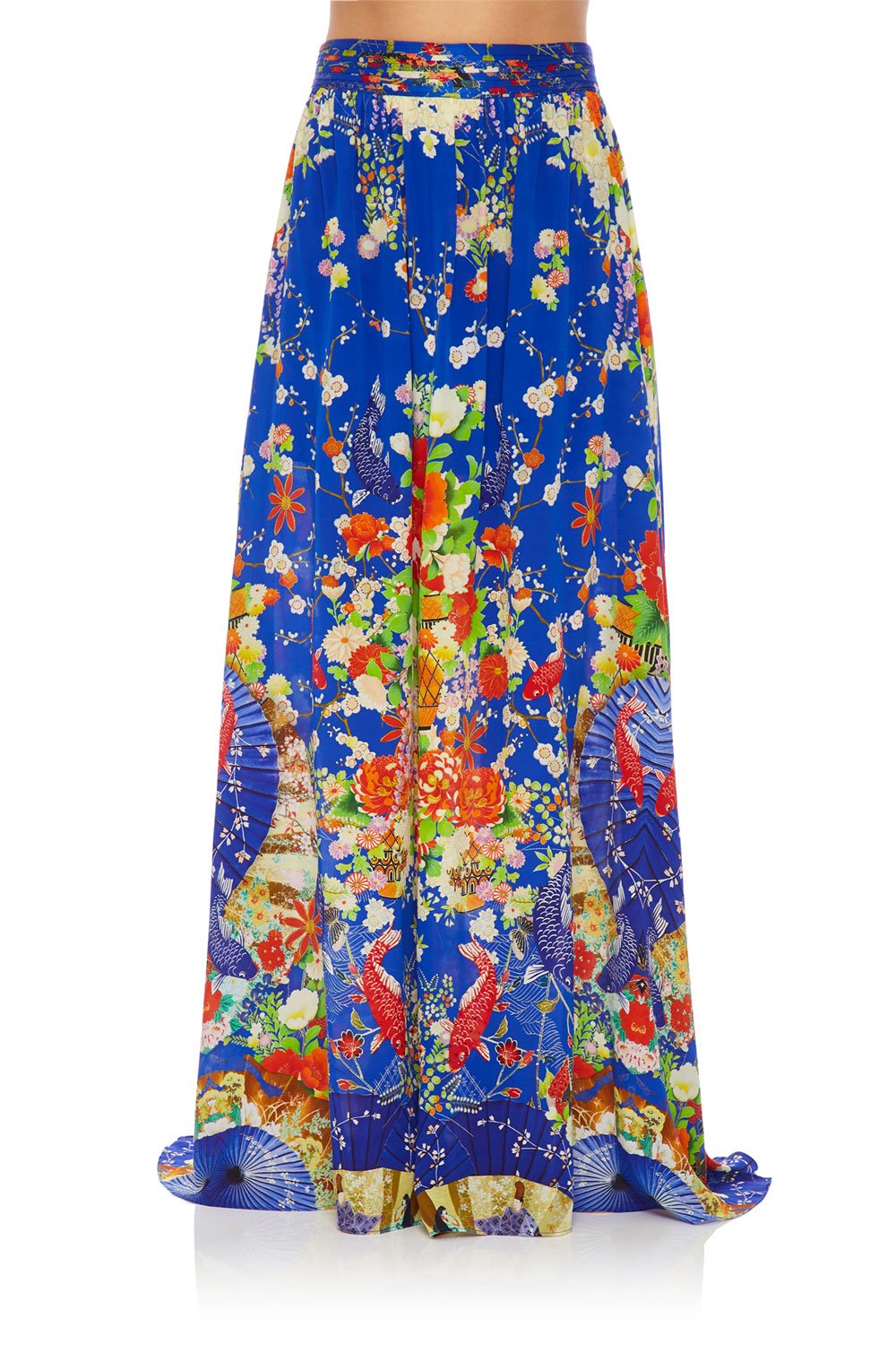 CAMILLA SKIRT W/ PINTUCK WAISTBAND PLAYING KOI