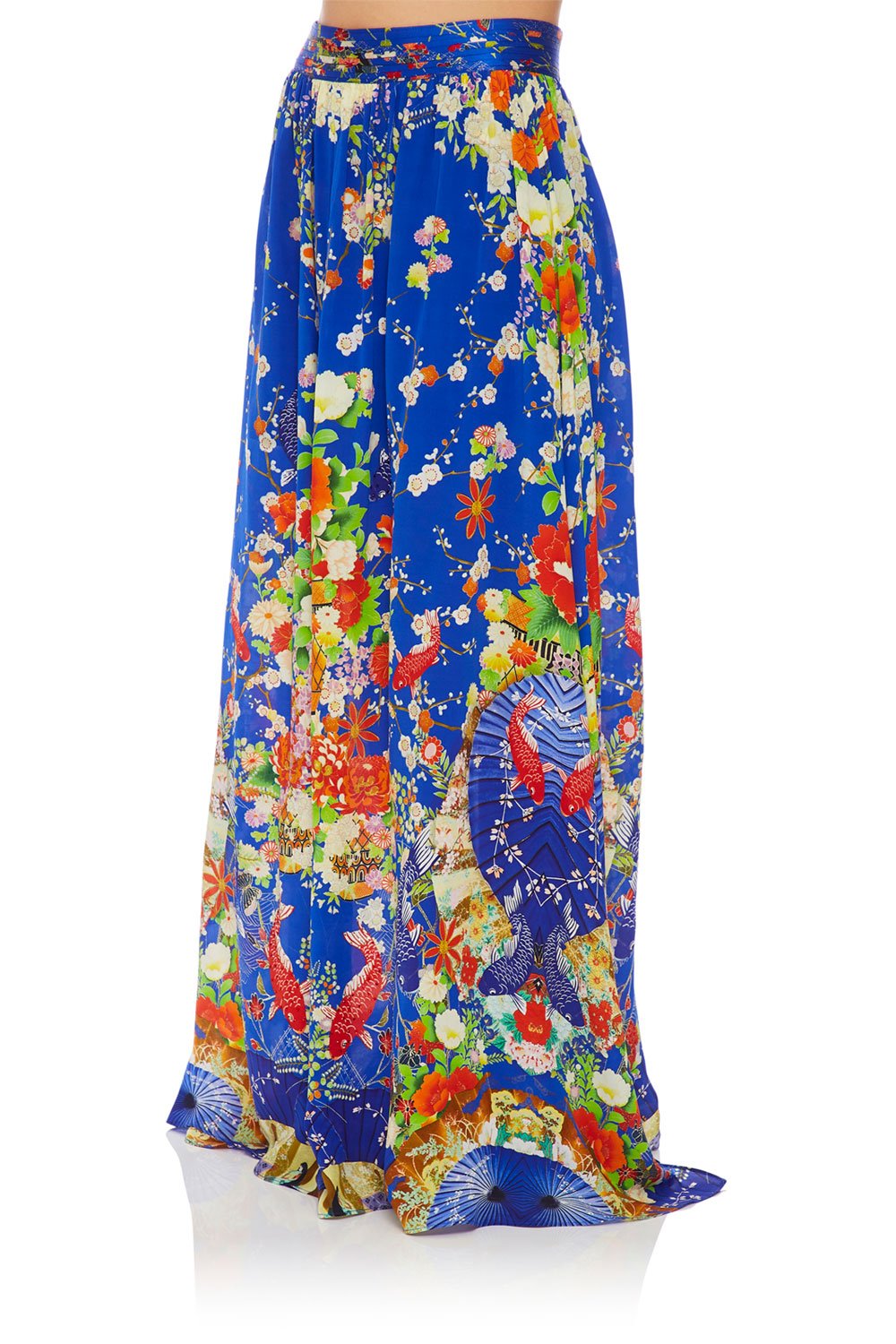 CAMILLA SKIRT W/ PINTUCK WAISTBAND PLAYING KOI