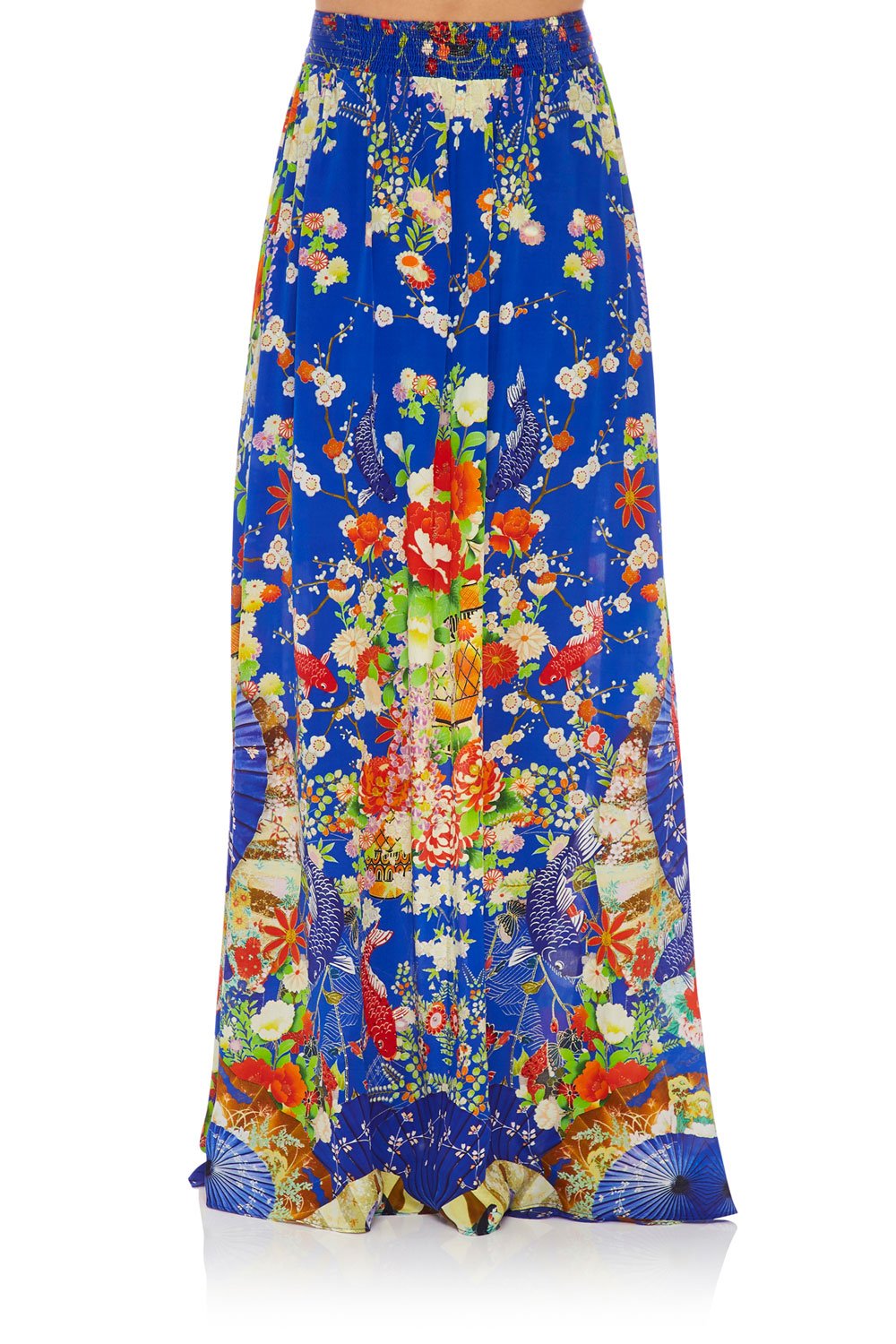 CAMILLA SKIRT W/ PINTUCK WAISTBAND PLAYING KOI