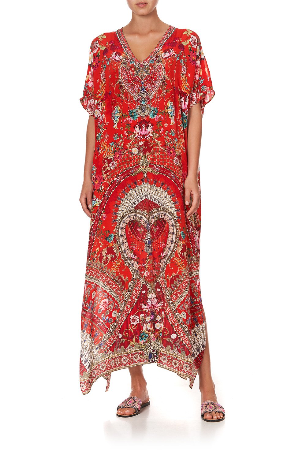 SLIM FIT KAFTAN WITH SPLIT CAMEOS CAN CAN