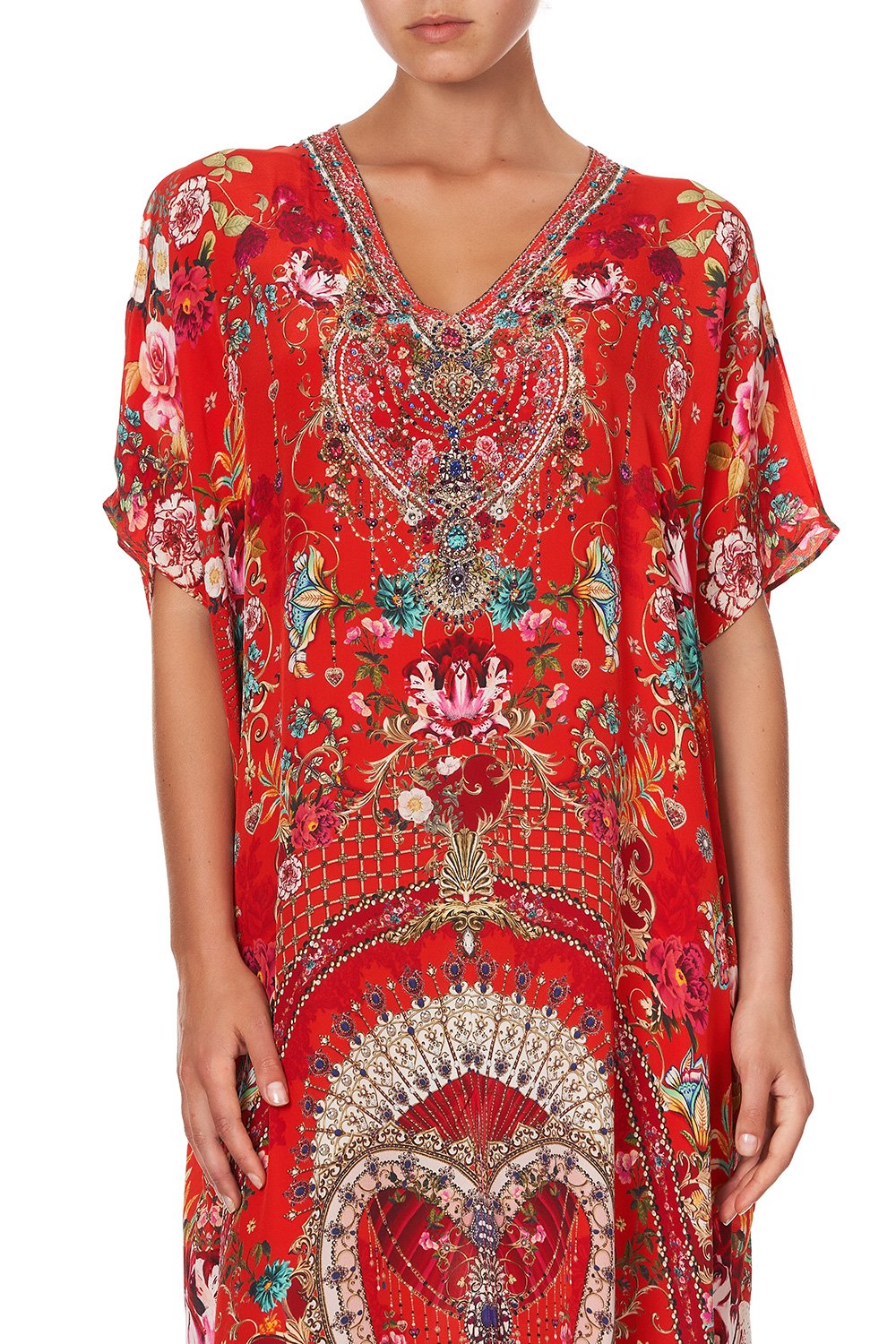 SLIM FIT KAFTAN WITH SPLIT CAMEOS CAN CAN