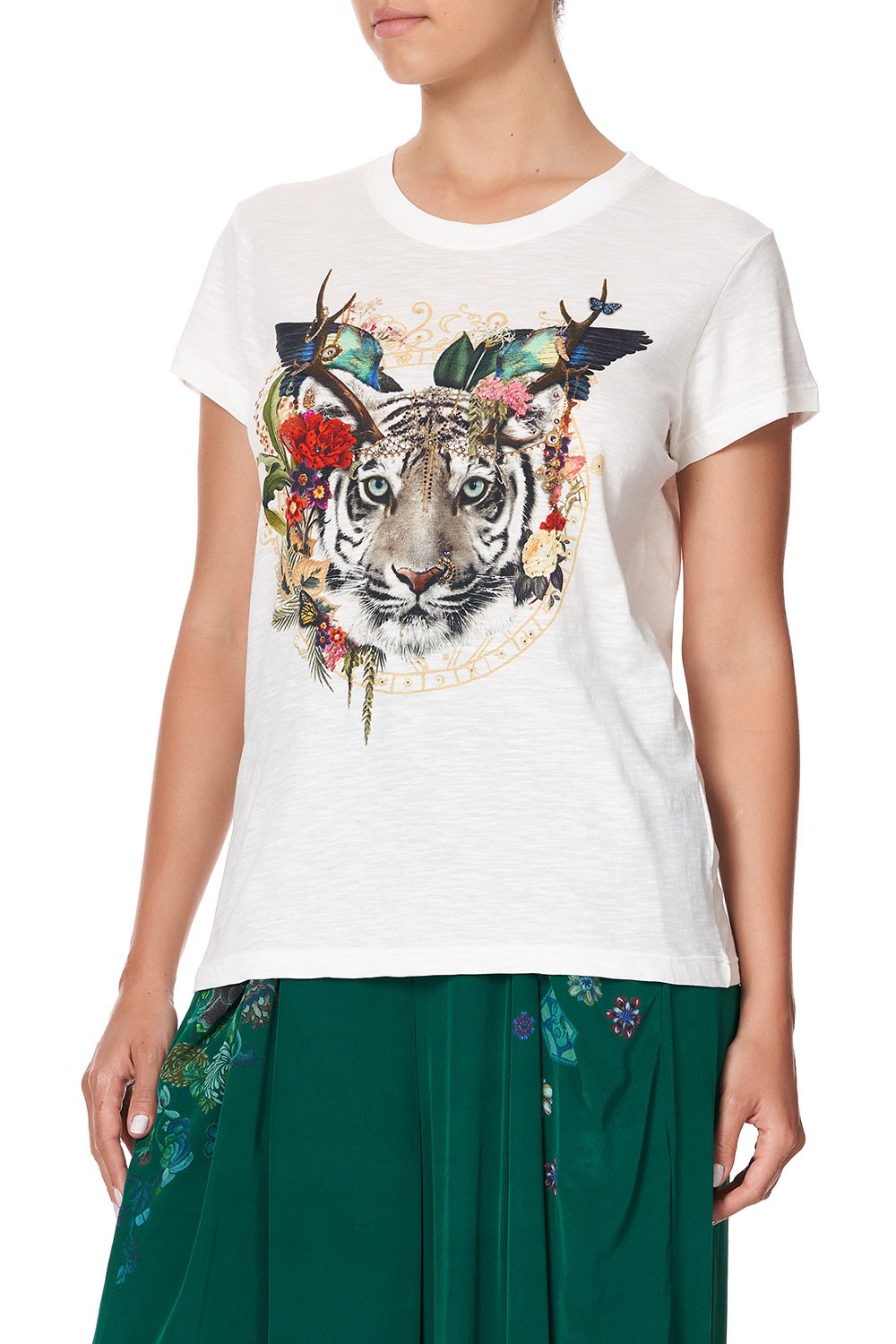 SLIM FIT ROUND NECK T-SHIRT EMERALD'S ORBIT