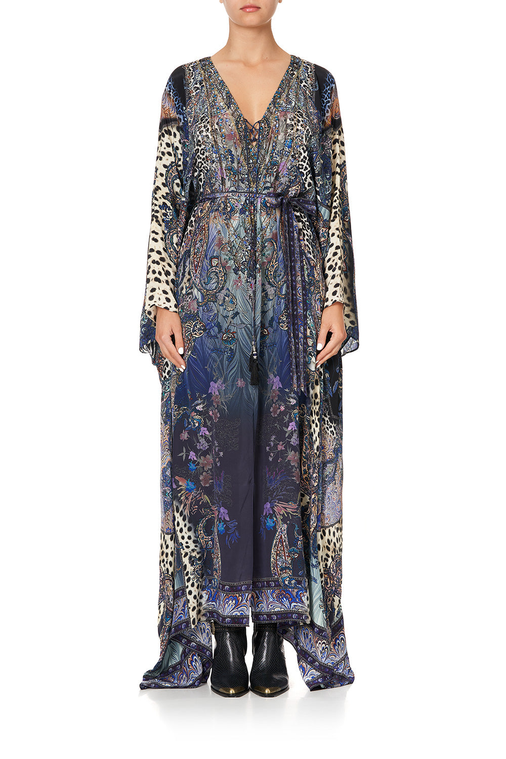 SPLIT HEM LACE UP KAFTAN FESTIVAL EXPRESS