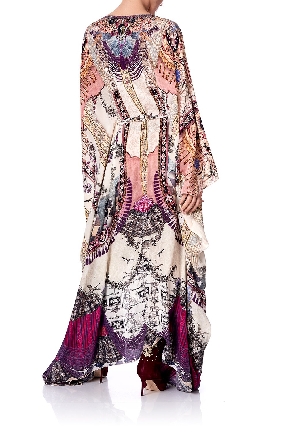 SPLIT HEM LACE UP KAFTAN VIOLET CITY