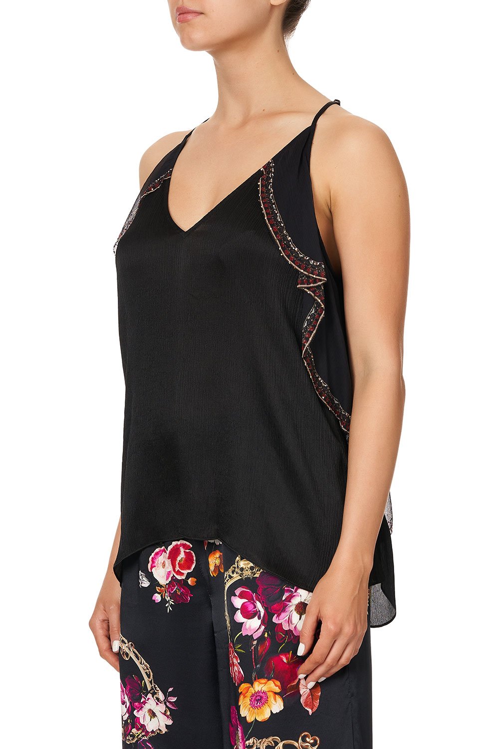 STRAP TOP WITH RUFFLE MIRROR MIRROR