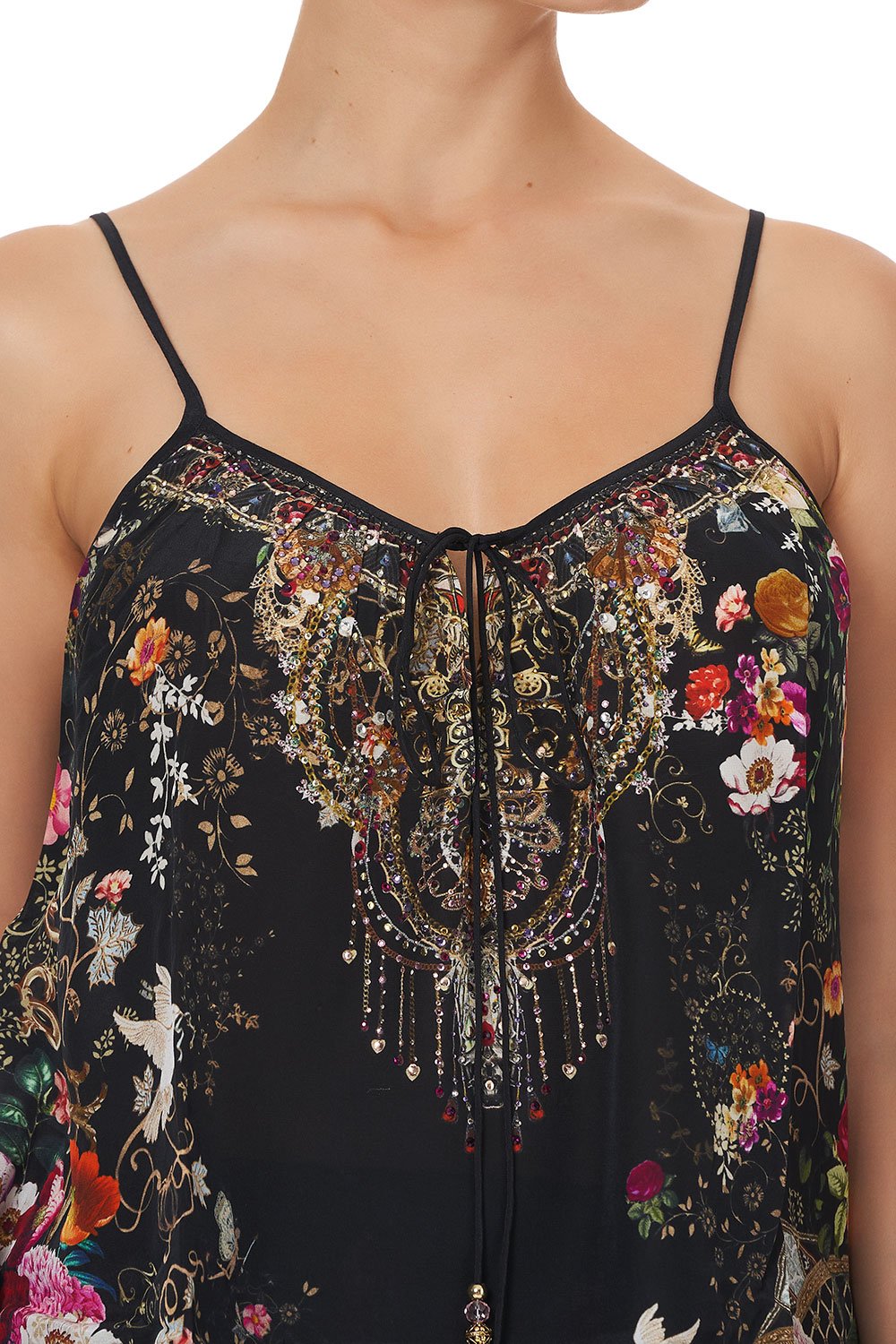 STRAP TOP WITH TIE FRONT DETAIL MIRROR MIRROR