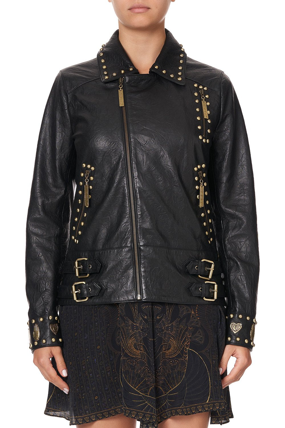 STUDDED BIKER JACKET COBRA KING