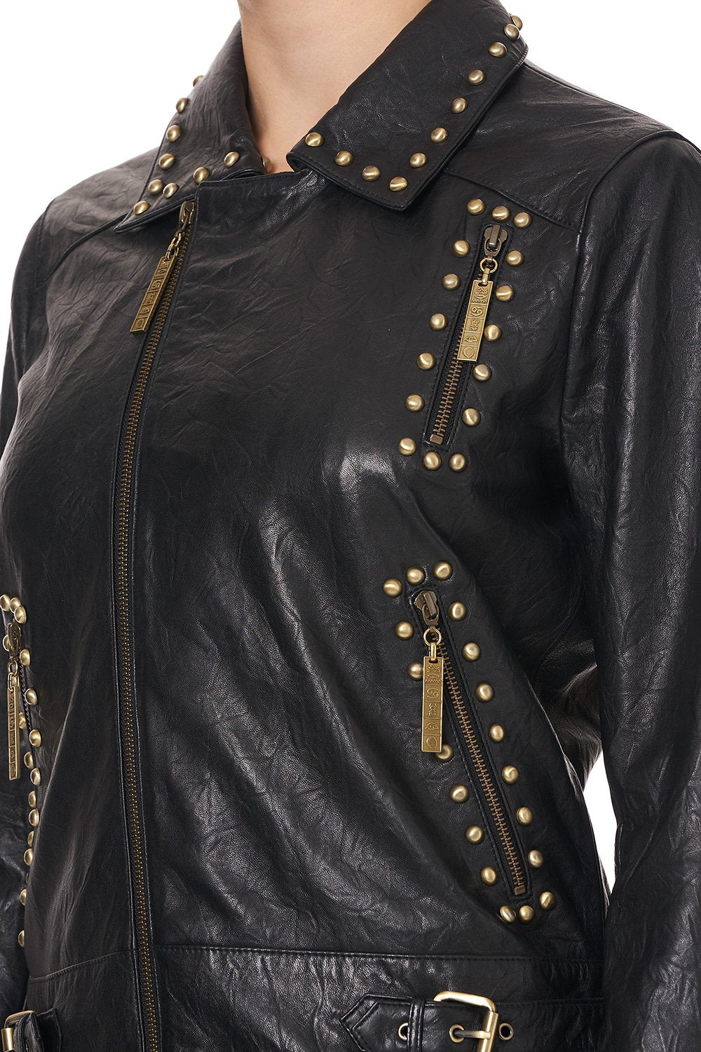 STUDDED BIKER JACKET COBRA KING
