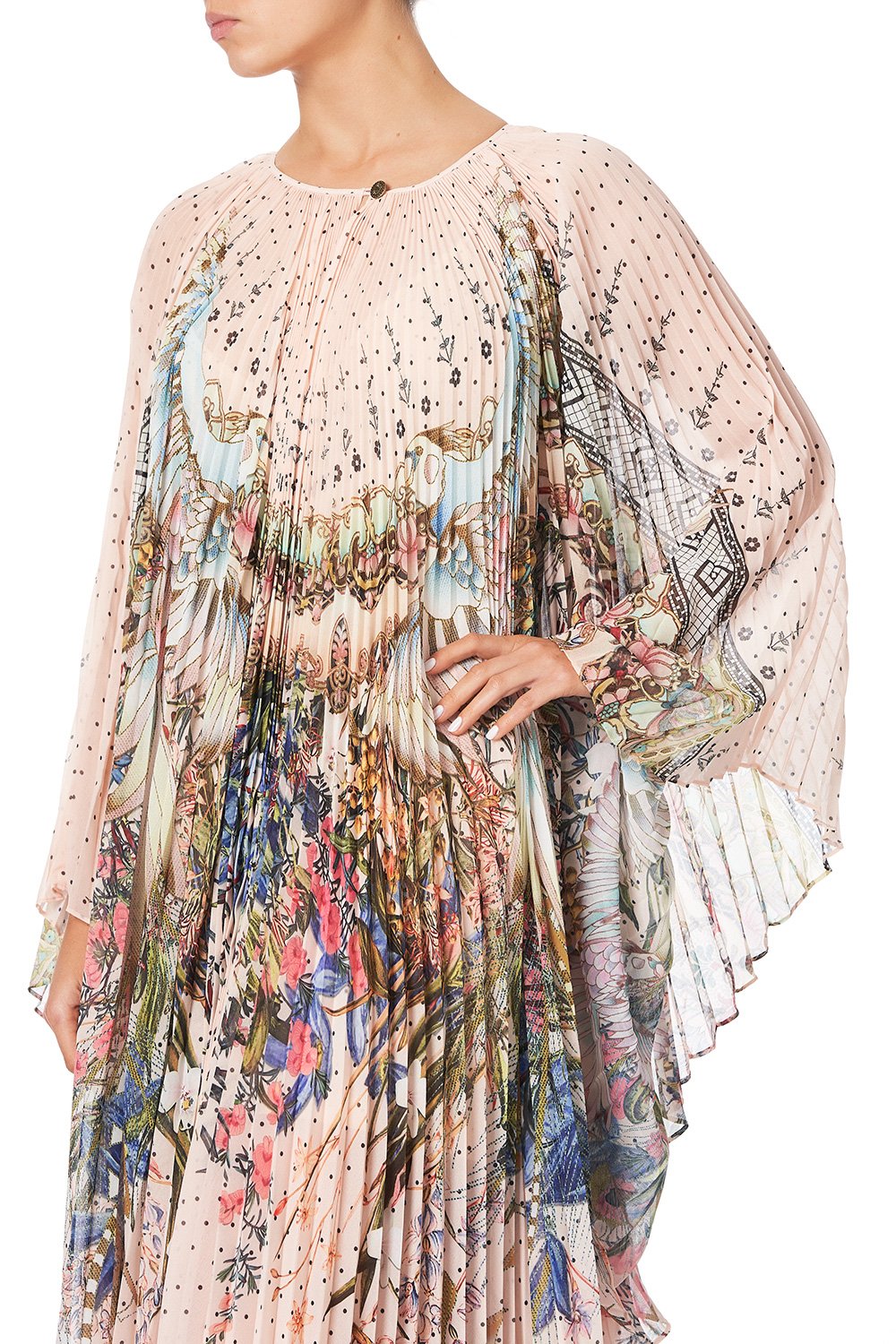 SUNRAY PLEATED KAFTAN KINDRED SKIES