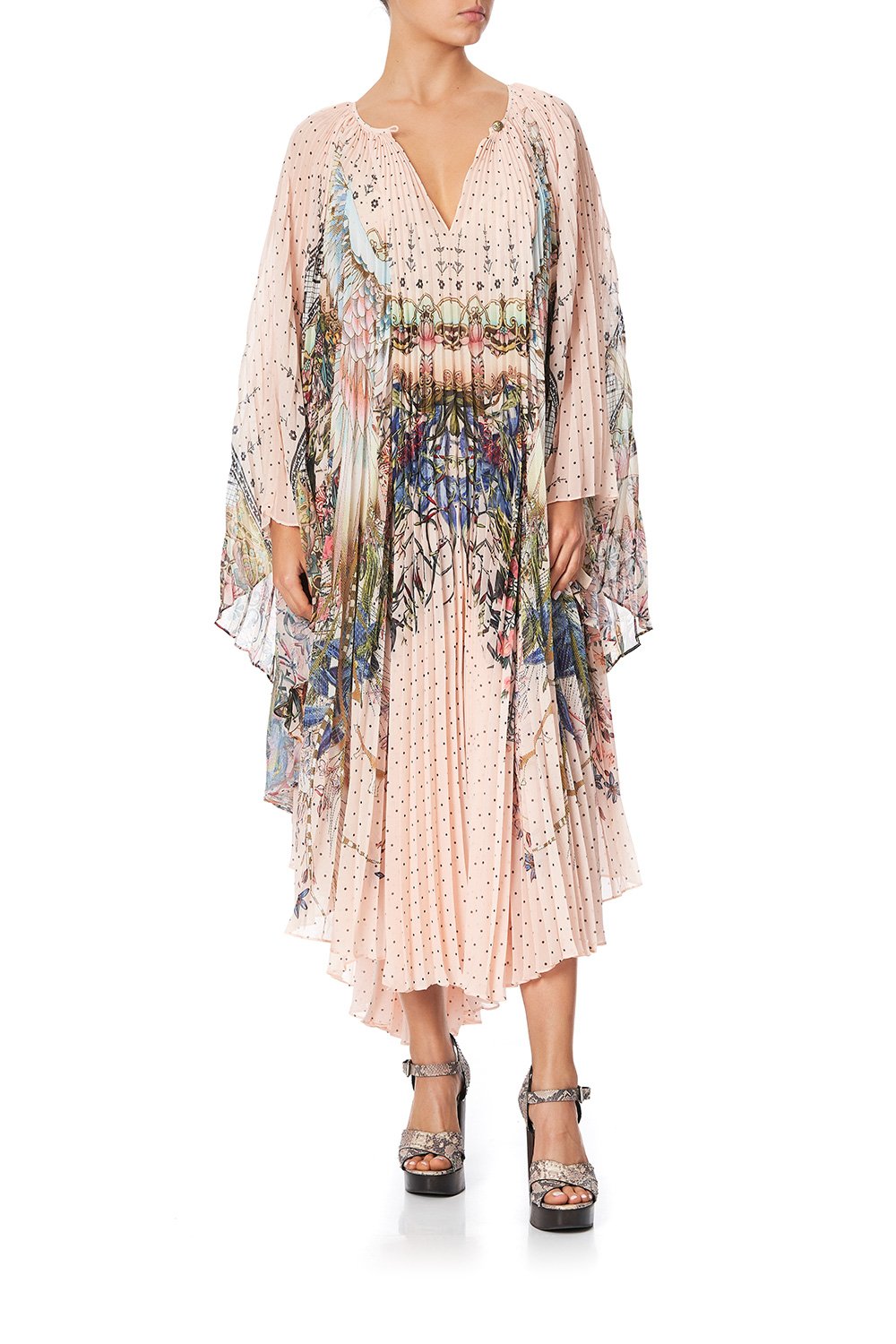 SUNRAY PLEATED KAFTAN KINDRED SKIES