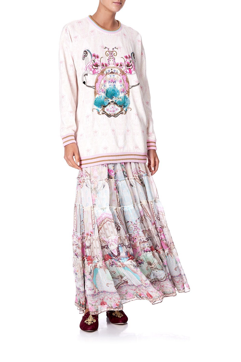 SHEER TIERED CIRCLE SKIRT CAROUSEL MADEMOISELLE