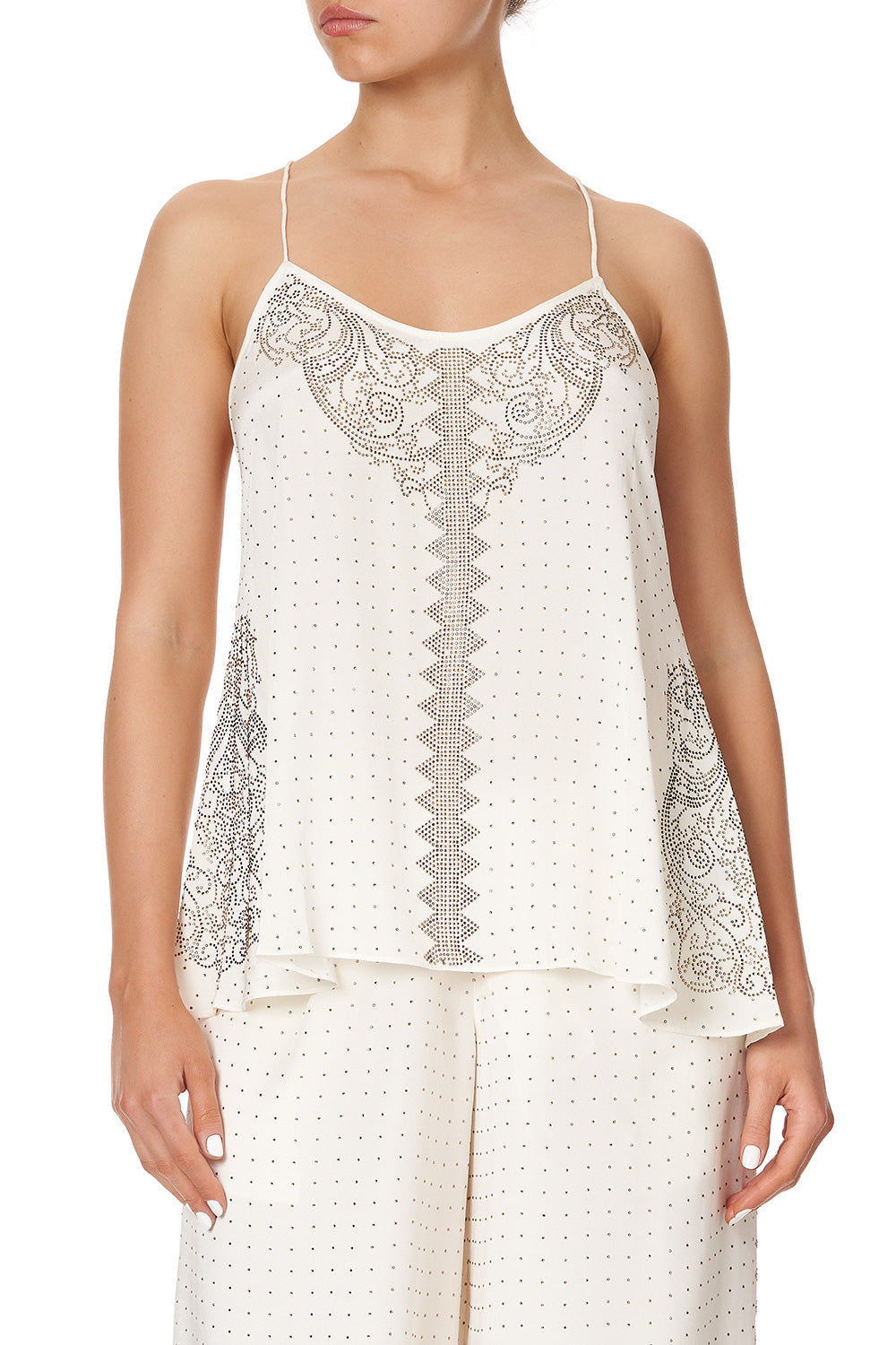 T BACK SHOESTRING TOP LUXE CREAM