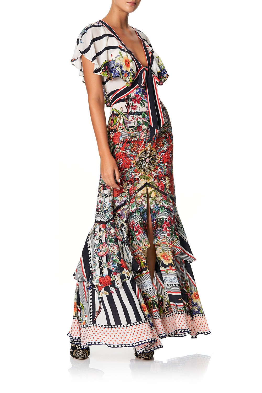 TIE FRONT MAXI WITH SPLIT JOIE DE VIVRE