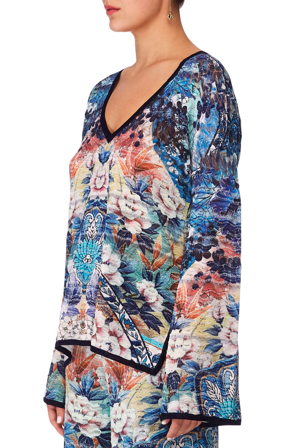 CAMILLA TOKYO TRIBE FANCY STITCH V NECK