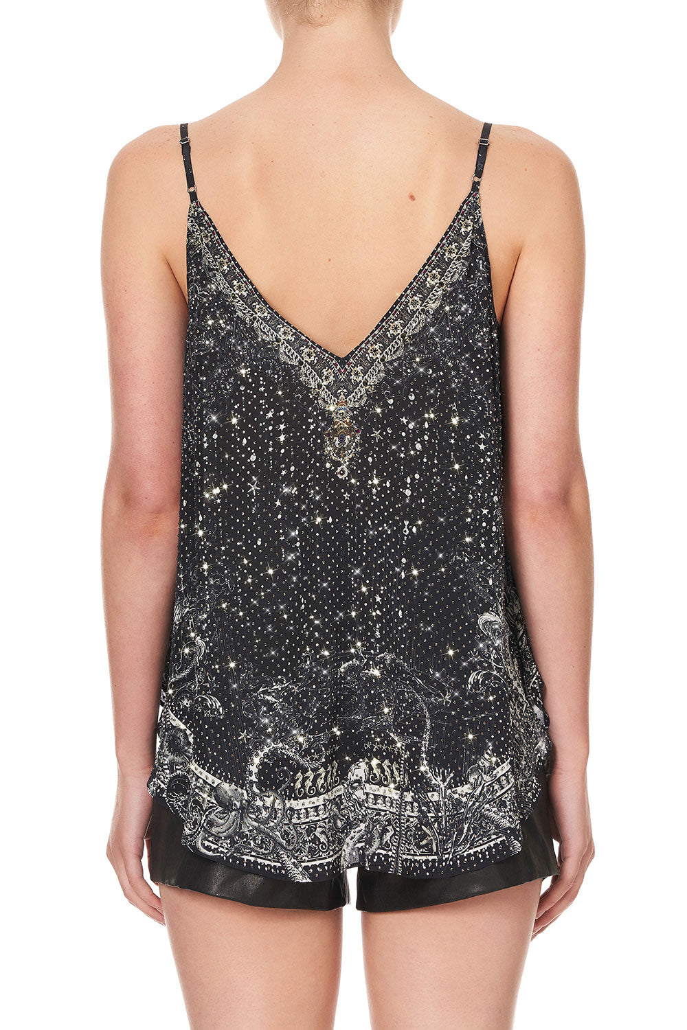 V NECK CAMI MIDNIGHT PEARL