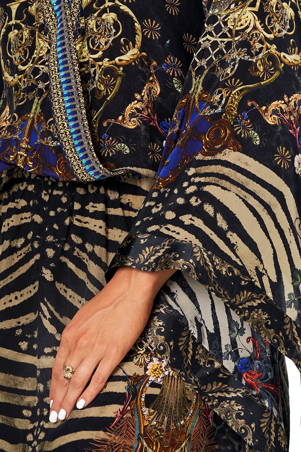 CAMILLA V NECK KIMONO DRESS WITH TIE THE NIGHT WE MET