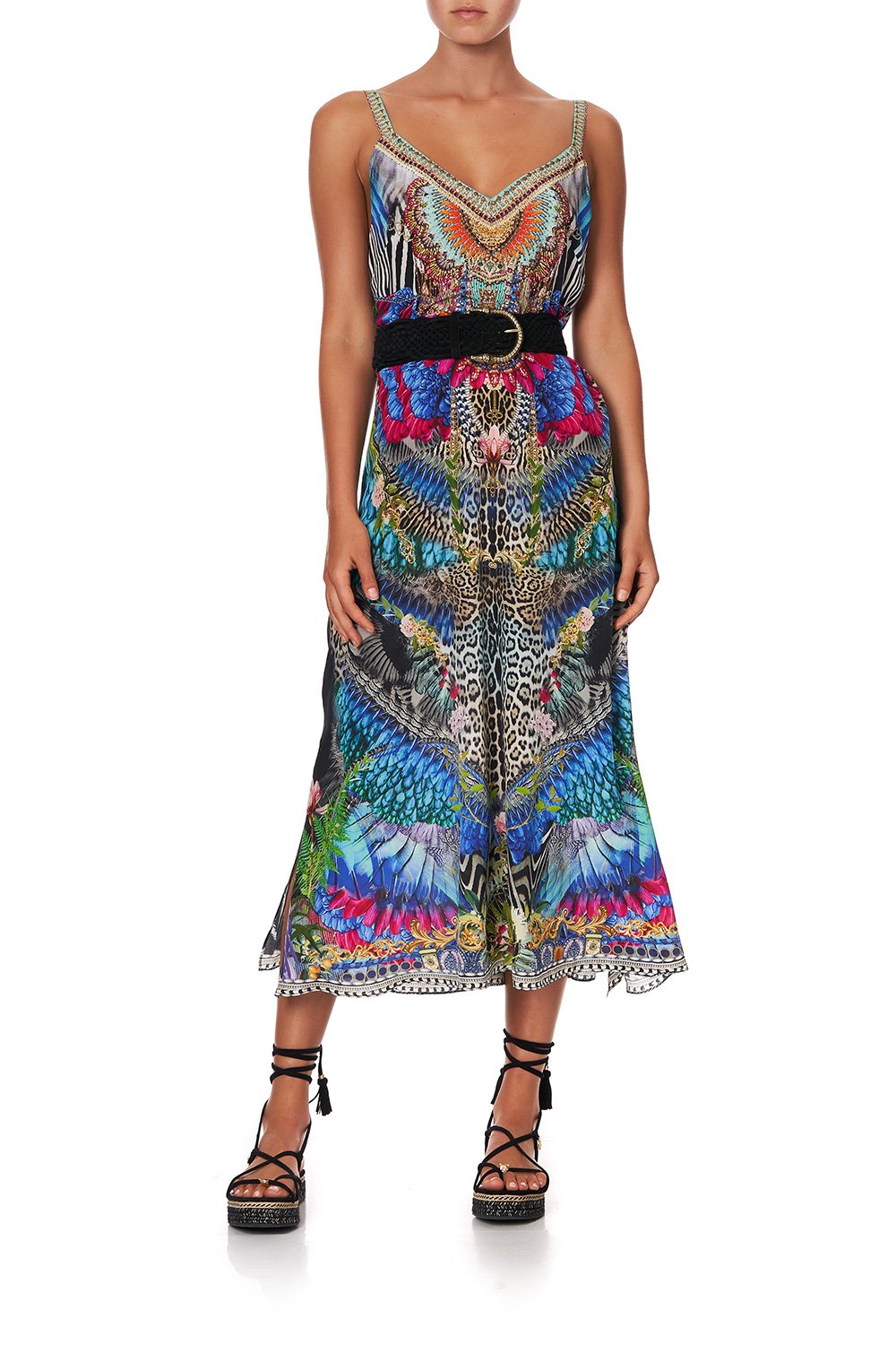 V NECK MIDI SLIP DRESS CAFE NAIROBI