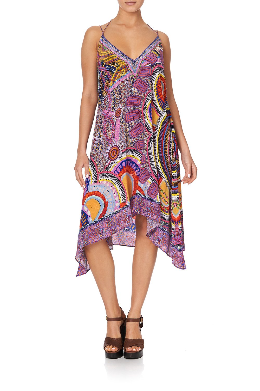 V-NECK STRAPPY FLARE DRESS WARLU DREAMING