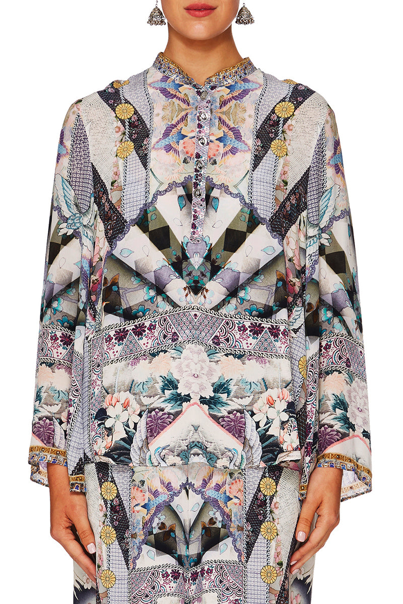 CAMILLA IN HER SHOES WIDE SLEEVE BUTTON UP BLOUSE