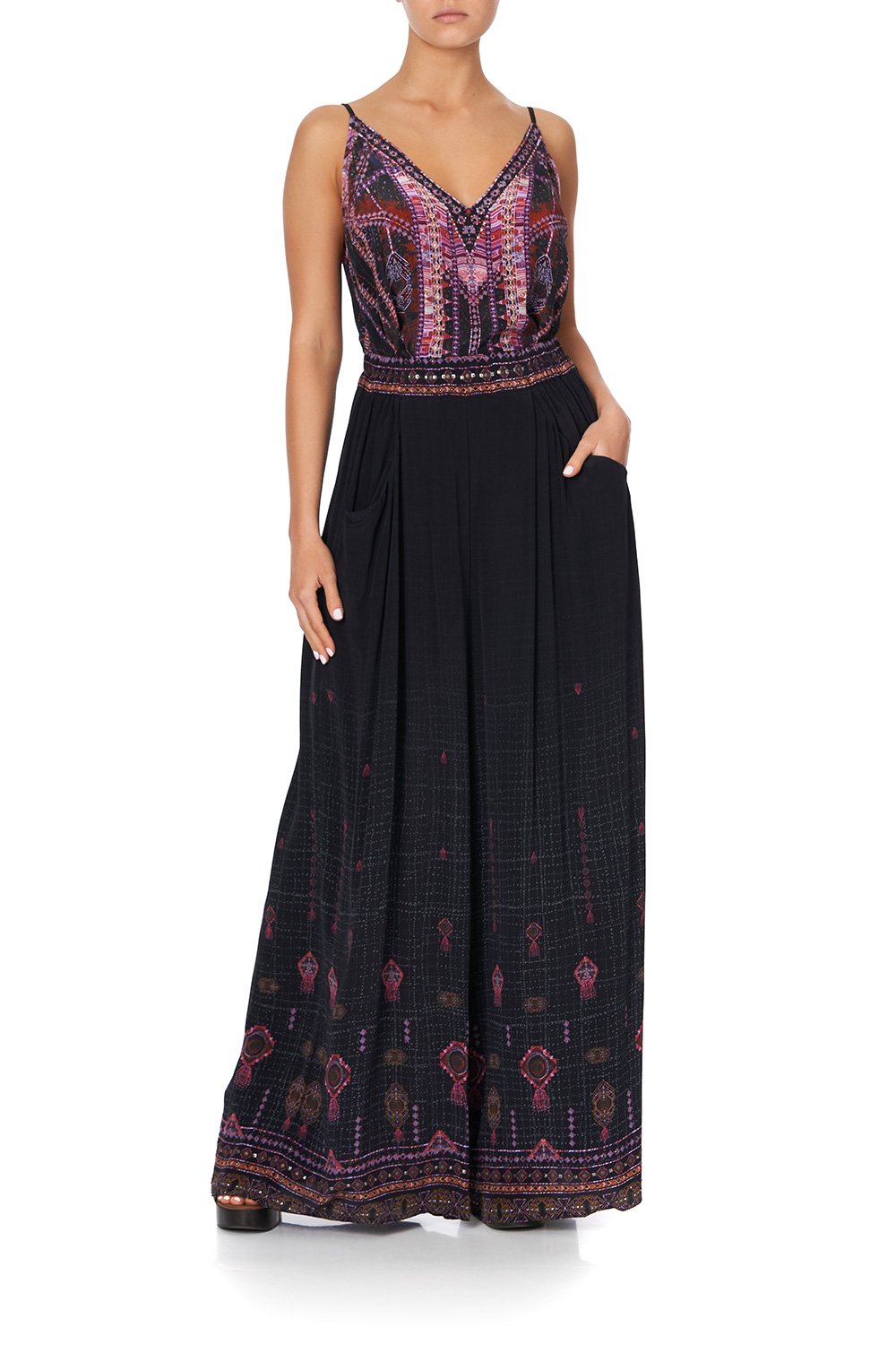 WIDE LEG PANT WITH GATHERED POCKETS MINA MINA