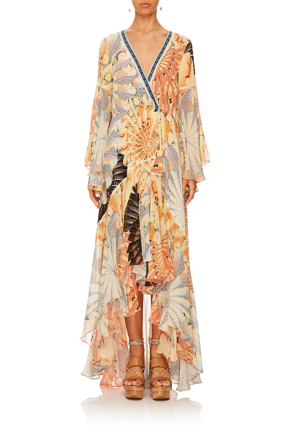 CAMILLA FOR THE FANS WRAP DRESS W BELLE SLEEVES