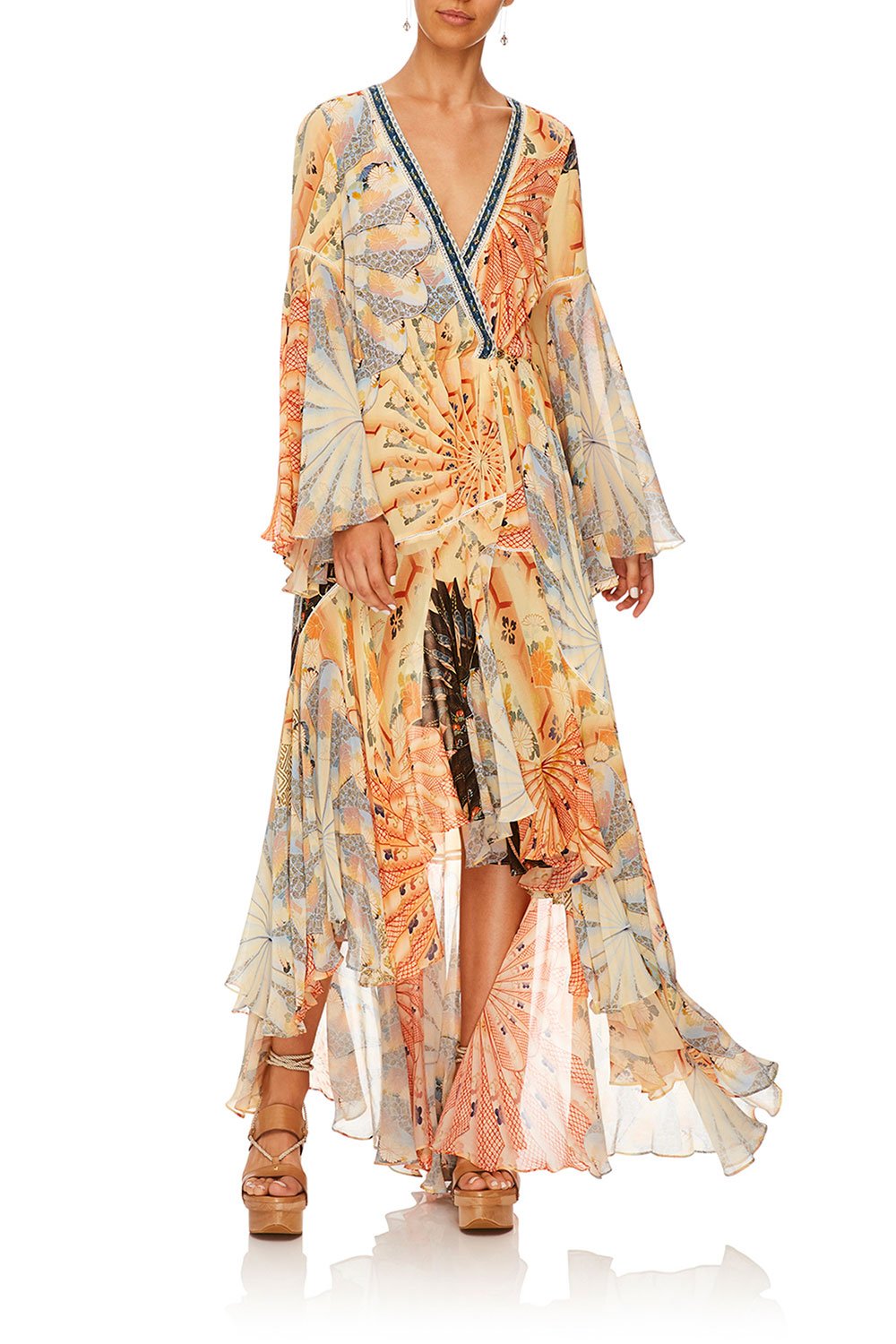 CAMILLA FOR THE FANS WRAP DRESS W BELLE SLEEVES