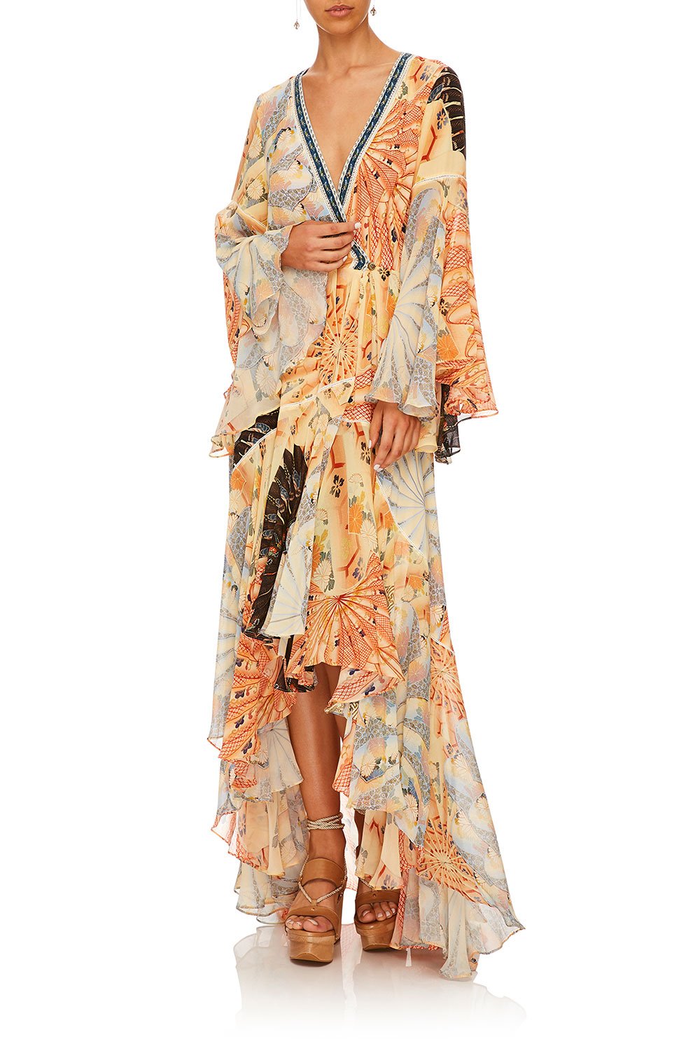 CAMILLA FOR THE FANS WRAP DRESS W BELLE SLEEVES